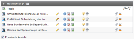 Tabelle Nachrichten